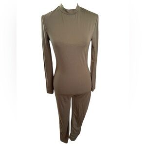 SHEIN Green Long Sleeve Jumpsuit